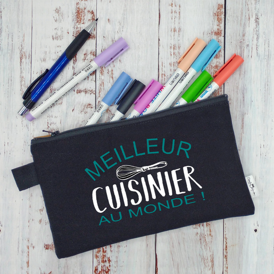 (CHOIX COULEURS) Étui à crayons - Meilleur cuisinier au monde ! (ou cuisinière)