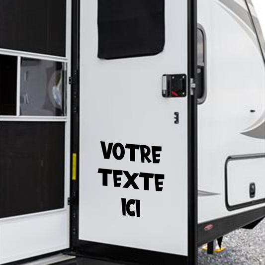 Décalque de vinyle - VR - TEXTE PERSONNALISÉ (PLUSIEURS FORMATS)