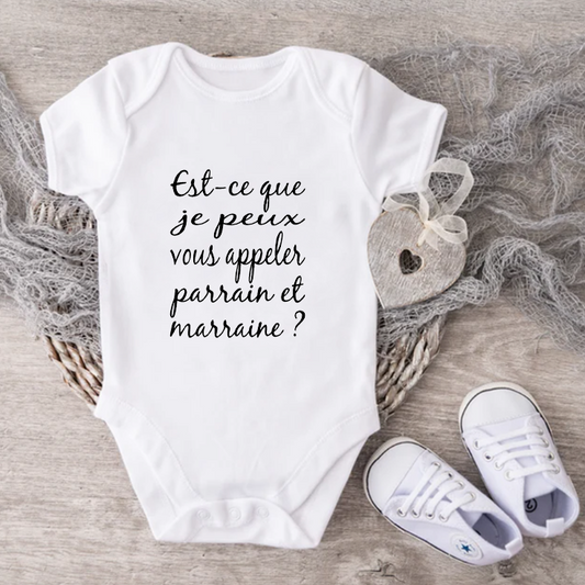 Cache-couche pour bébé - Annonce Parrain/Marraine - Est-ce que je peux vous appeler parrain & marraine ?