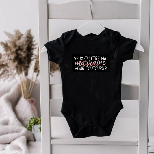 Cache-couche pour bébé - Annonce Parrain/Marraine - Veux-tu être ma marraine pour toujours