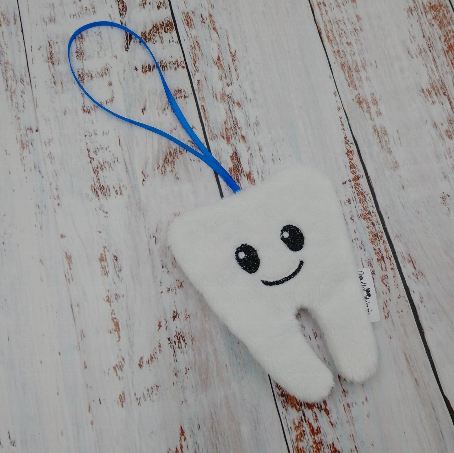 Pochette fée des dents - Ruban ROSE, BLEU ou VERT - Cacher la dent perdue sous l'oreiller ou suspendre à la porte