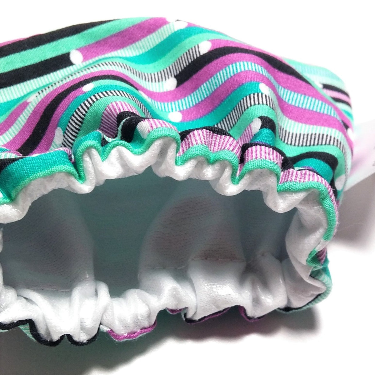 Protège fromage / Couvre fromage Réutilisable - Remplace pellicule de plastique – Géométrique - Lignes violet et turquoise