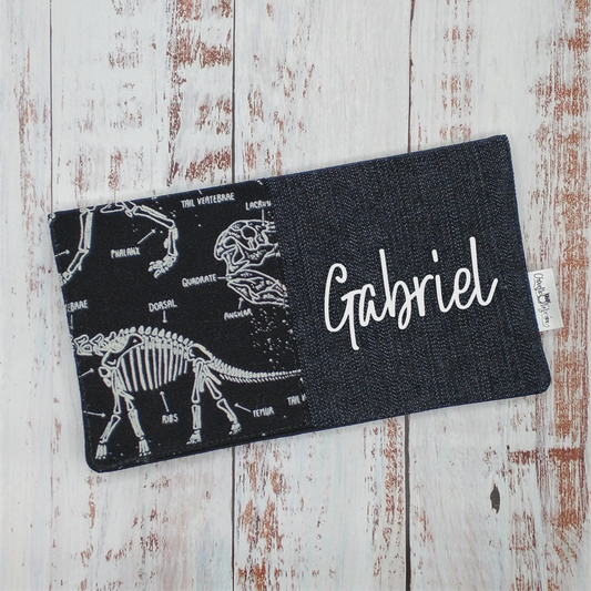 Protège-carnet de santé - Vaccination - Personnalisé - Animaux - Fossiles de dinosaures