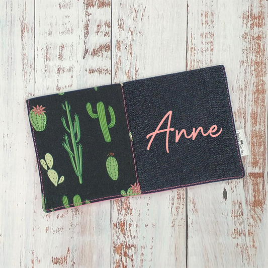 Protège-carnet de santé - Vaccination - Personnalisé - Fleurs - Cactus