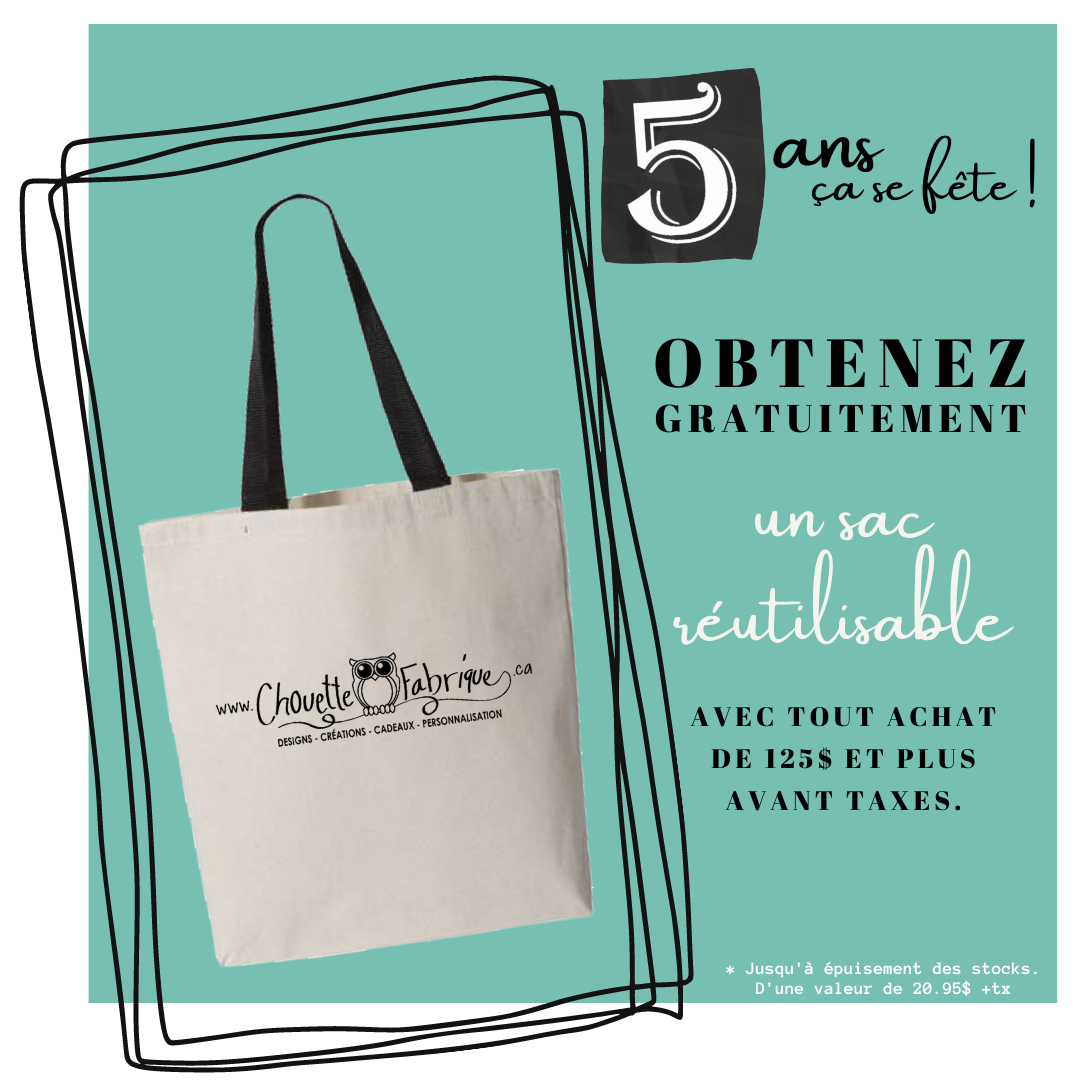 Sac réutilisable CHOUETTE FABRIQUE – Chouette Fabrique