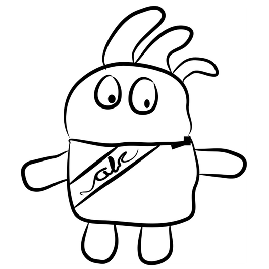 TISSUS AU CHOIX ! Toutou "3 CORNES" monstre mangeur de peurs, secrets, etc. - Personnalisé au prénom de l'enfant