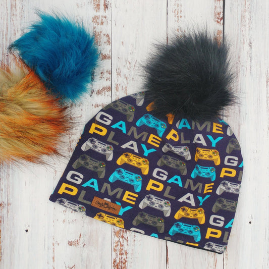 ADULTE - Tuque Printemps/Automne (JERSEY) Pompon amovible - Jeux vidéos