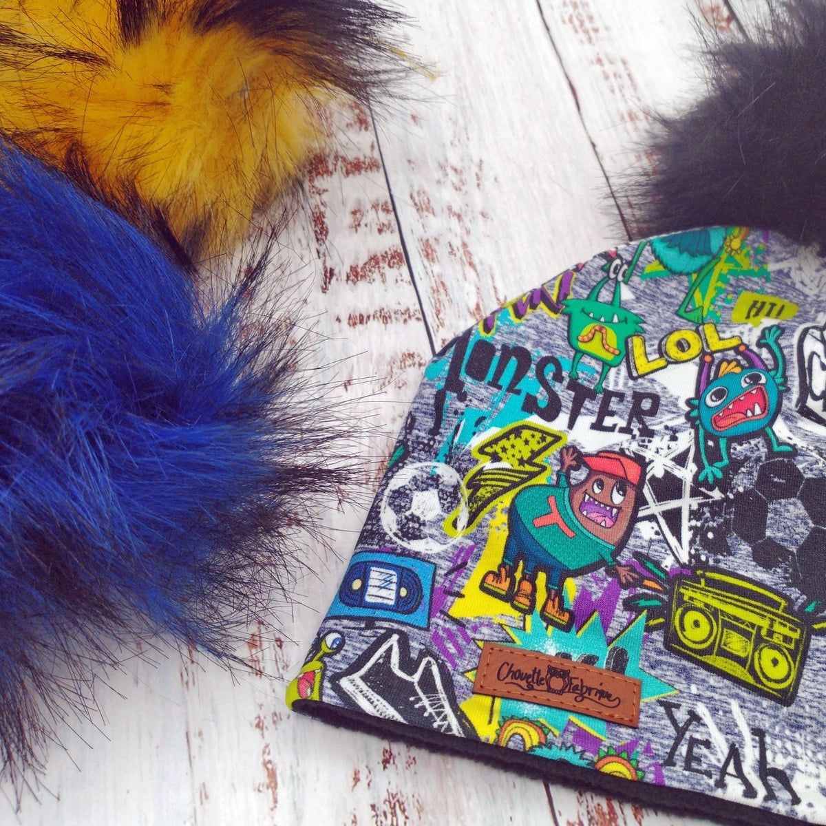 ENFANT - Tuque Printemps/Automne (JERSEY) Pompon amovible - Urbain