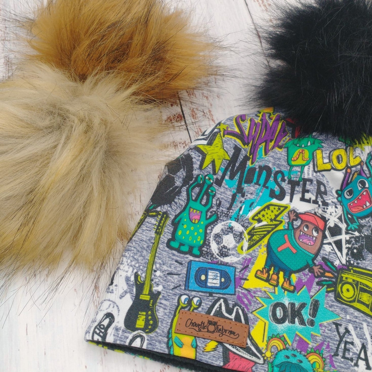 ENFANT - Tuque Printemps/Automne (JERSEY) Pompon amovible - Urbain
