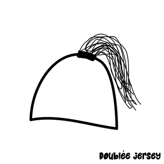 ADULTE - Tuque Printemps/Automne (JERSEY) avec trou pour couette de cheveux - Tissus au choix