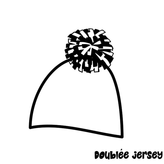 ENFANT - Tuque Printemps/Automne (JERSEY) Pompon amovible - Tissus au choix