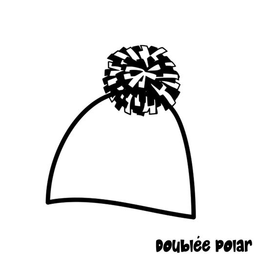 ENFANT - Tuque Hiver (POLAR)  Pompon amovible - Tissus au choix